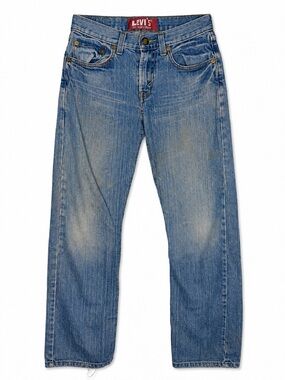 Levi’s 514 Men’s Slim Straight Jeans Light Wash Distressed Denim